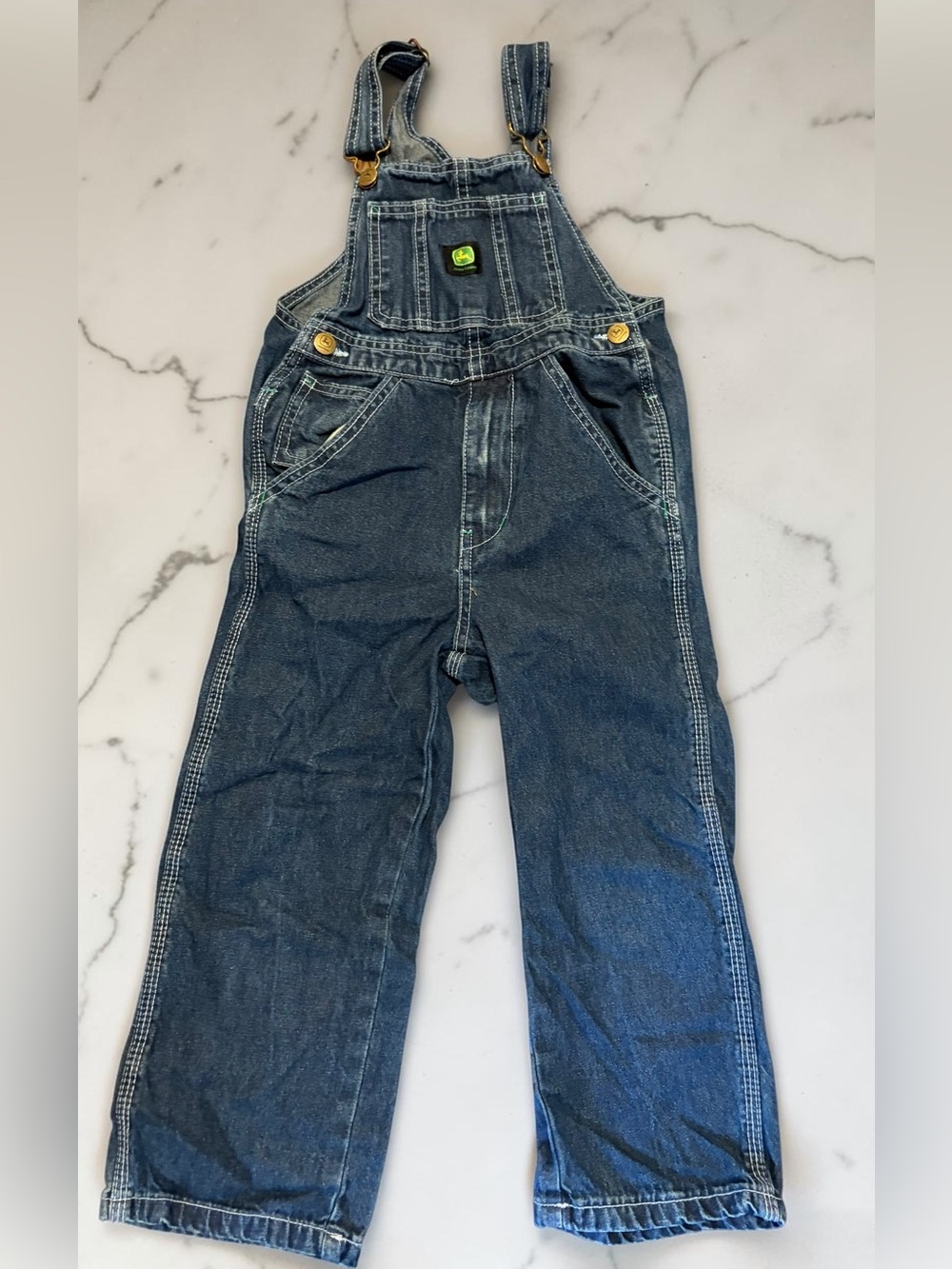 John Deere Green and Yellow Logo Denim Patch Detail